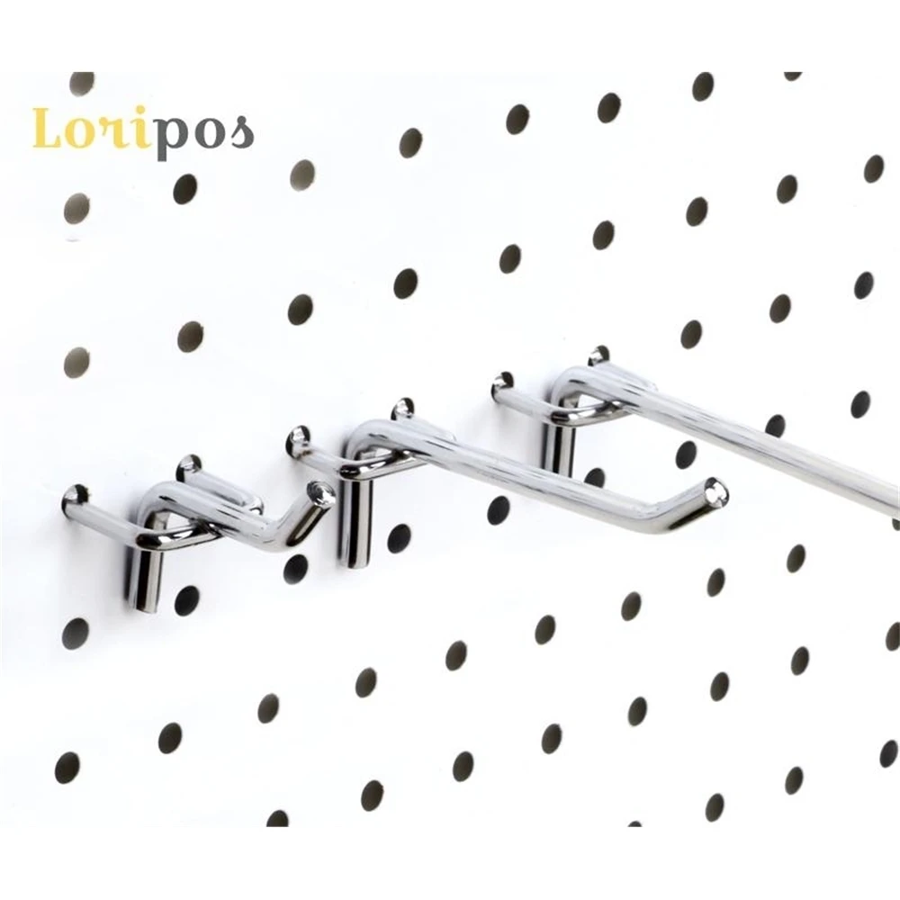 Shelf Hook Hanger Hole Board Hanger Pole Iron Silvery Hook Metal Hanger Store Shop Merchandise Retailing Display Storage Rack