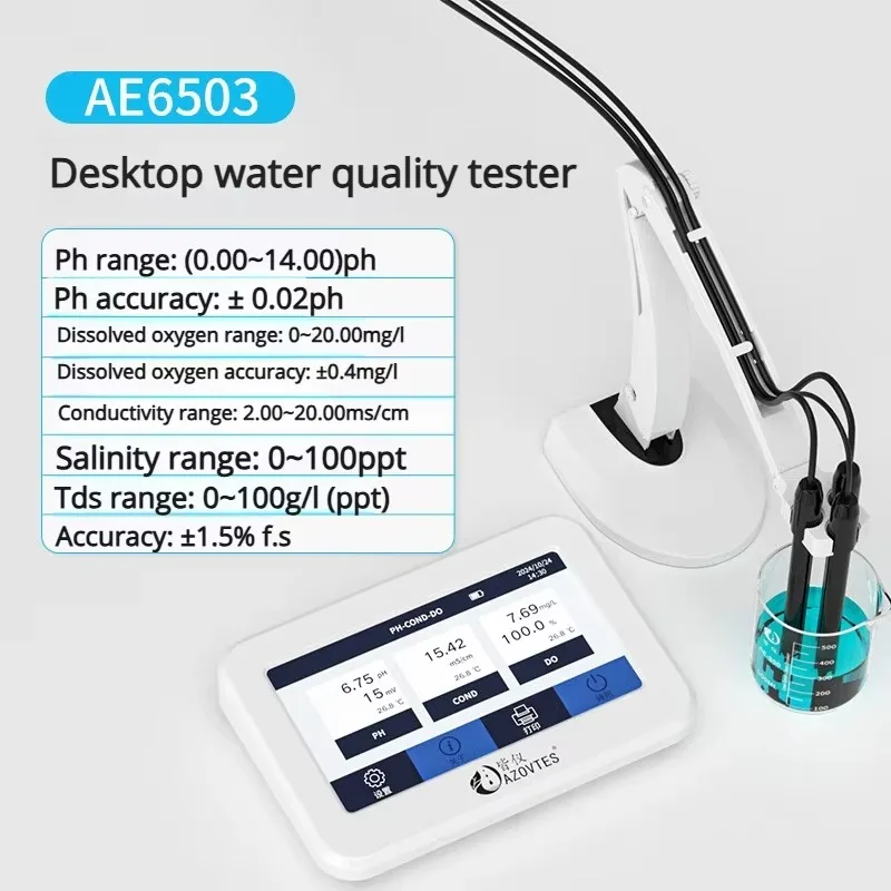 AE6501 High Precision Acid & Alkali pH Tester, Industrial & Laboratory Water Quality Meter, Digital pH Meter