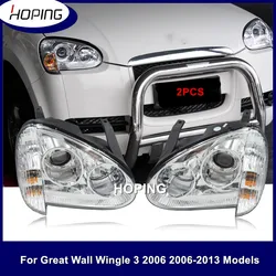 Hoping 2PCS Front Headlight Headlamp For Great Wall Wingle 3 2006 2007 2008 2011 Frong Light Manual Electric