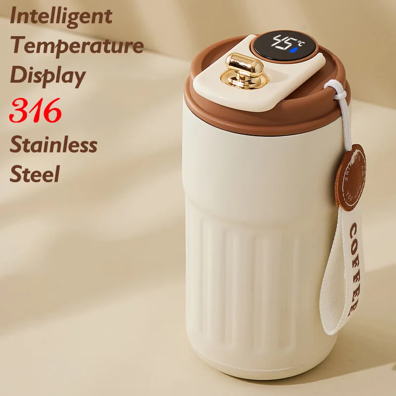 

450ml 316 Stainless Steel Smart Intelligent Temperature Display Portable Travel Vacuum Cup Water Coffee Tumbler Thermos Mug