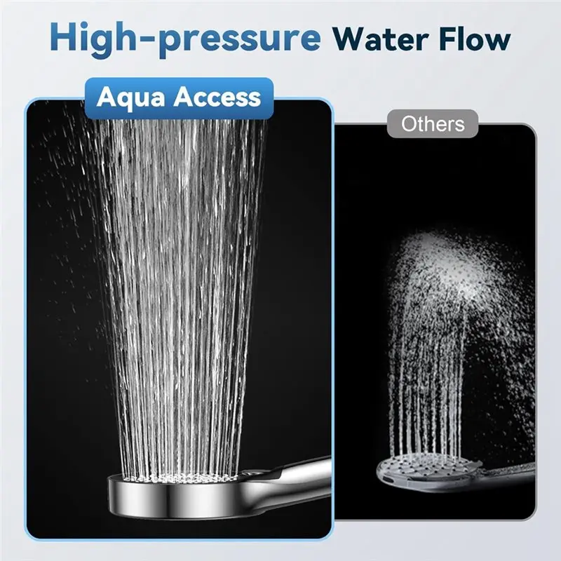 

High Pressure Filtered Shower Head In Chrome Finish, Includes Handheld Unit, 3 Water Spray Modes-B61B