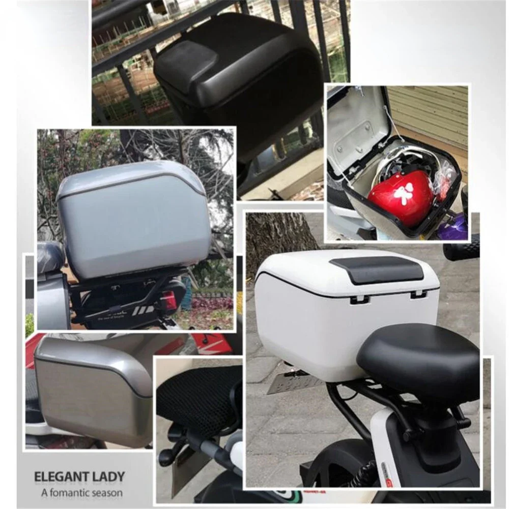 Baule moto universale ABS solido durevole scatola di coda del motore organizzatore di immagazzinaggio del casco con accessori di installazione stoccaggio impermeabile