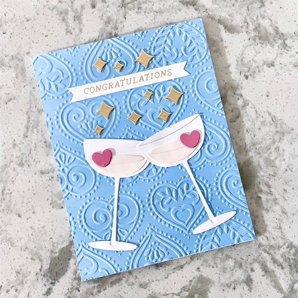 Delicious Wine Drink Delicate Glass Metal Cutting Dies Embossing Diecut For DIY Photo Album Card Making Scrapbooking Crafting