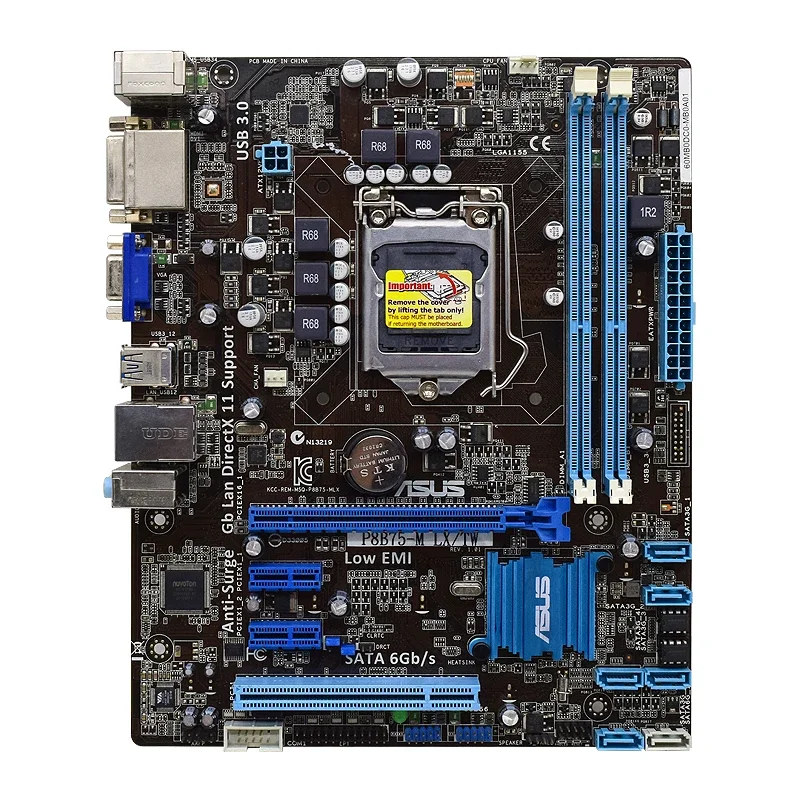 Used Asus P8B75-M LX/TW  Motherboard LGA 1155 Intel B75 support i3-2130 3250 2500 3210 3470 3770  G1630 cpu DDR3 16GB Micro ATX