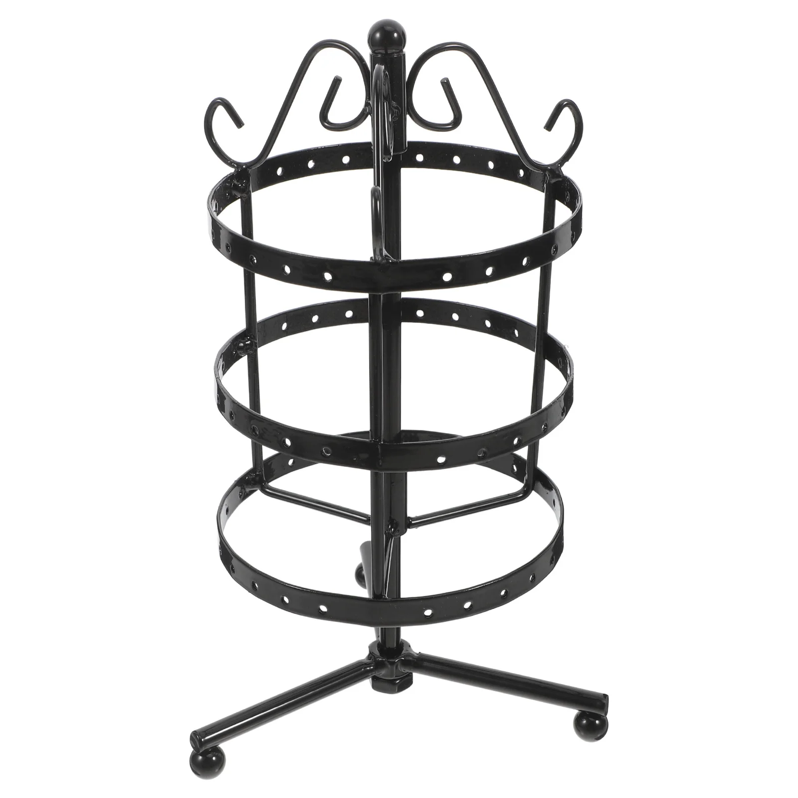 

Rotating Earrings Holder Rack 3 Tier Metal Jewelry Organizer Hanger Tabletop Display Stand for Earrings Bracelets Rings