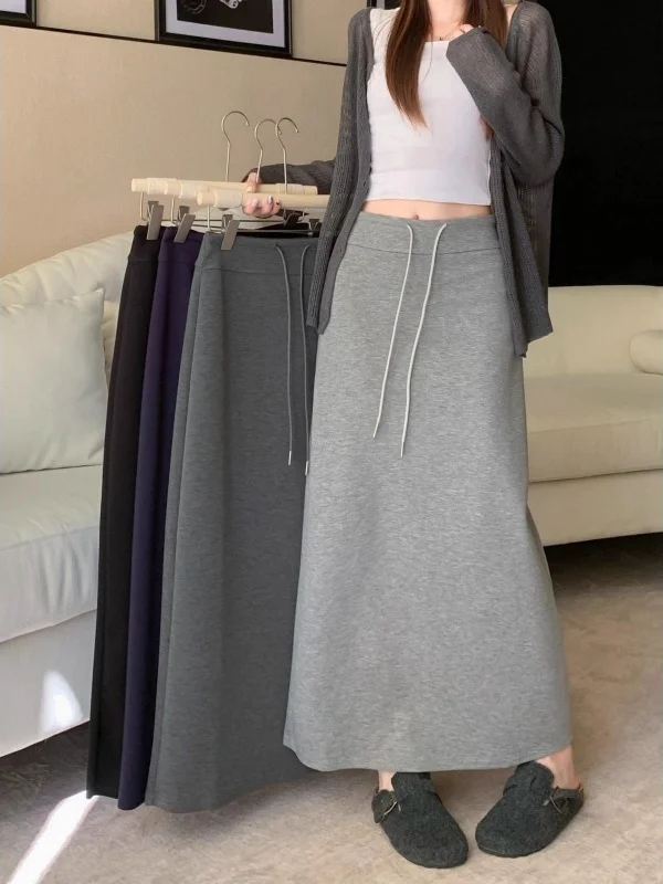 

Женская юбка-миди A-силуэта с высокой талией Dstring, весна 2026, повседневная, стройнящая, из микроэластичной ткани Sle Ciwalk