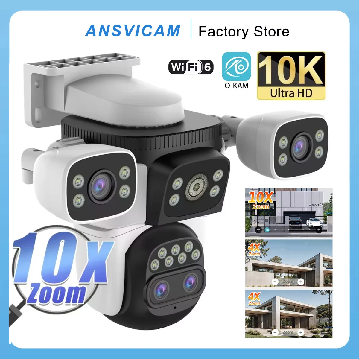 yZ[zANSVICAM 10K UHD WiFi6 20MP OZLeBJ 10{Y[ 3 l჌Y PTZ ǐ h CCTVp