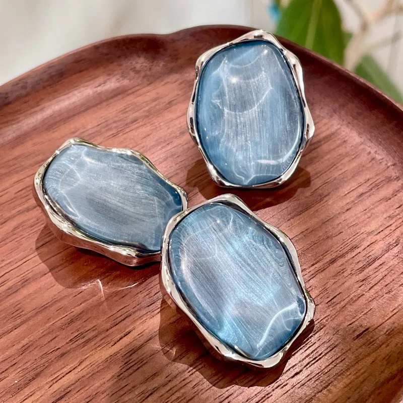 Water ripple earrings adjustable ring for women