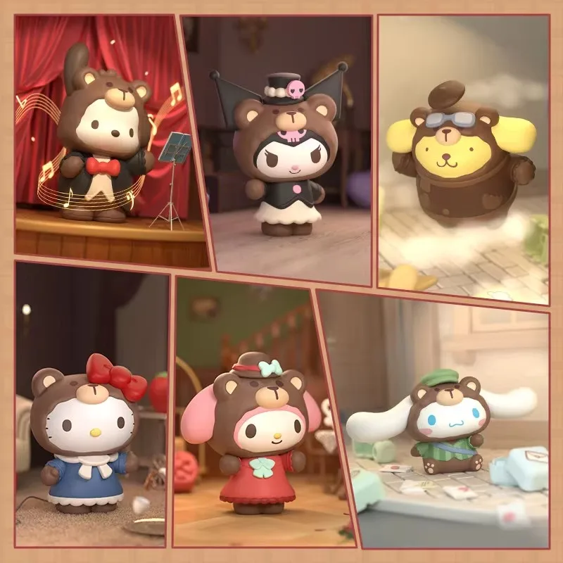 New Blokees Blind Box Sanrio Dodo Retro Little Bear Meets Big Eared Dog Series Mystery Box Cute Mobile Phone Chain Girl Gifts view 4