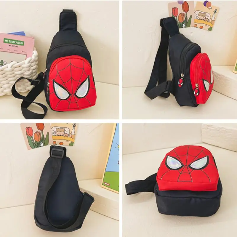 Marvel Anime Figura Homem-Aranha Bolsa para Crianças, Sacos de Ombro Infantil de Alta Capacidade, Saco Peito do Homem Aranha, Mochila Mensageiro,