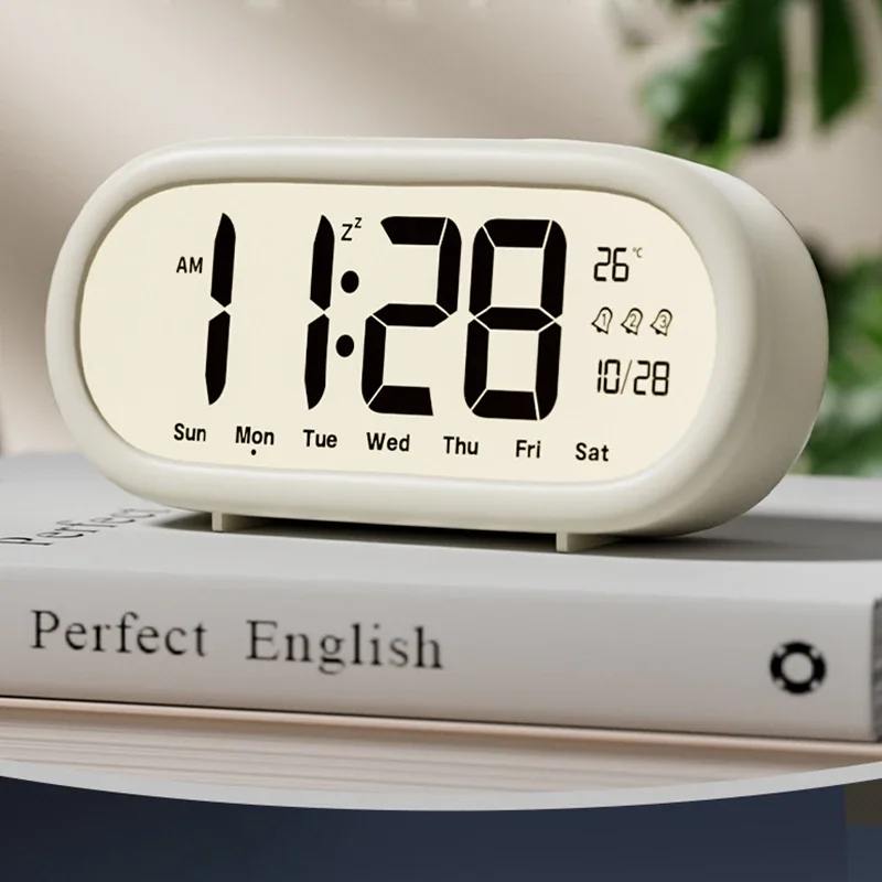 Large Screen Smart Electronic Larm Clocks Student/Children's Clock Clear Numbers Desktop Home Decor Product Garden
