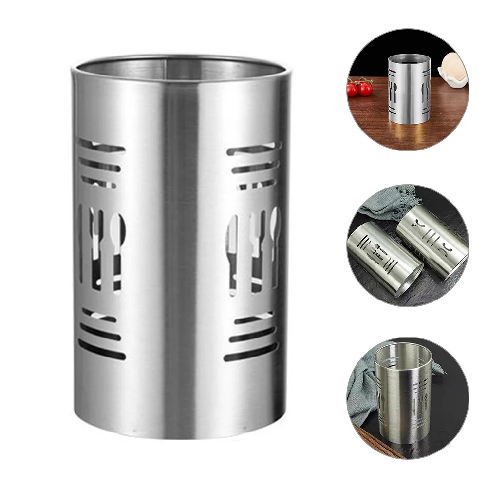 

Stainless Steel Chopstick Holder Cutlery Storage Organizer With Drain Holes Large Capacity Kitchen Utensil Rack Spoon