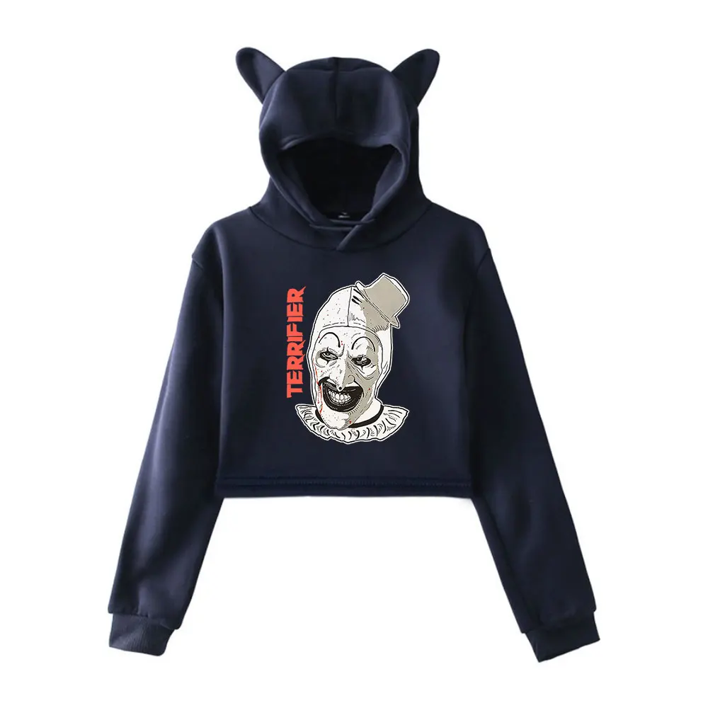 Terrifier Art The Clown Jumbo Graphic Vintage 90s Streetwear logo Hoodie Merch Hoodies Sweatshirts for Girls Cat Ear Crop