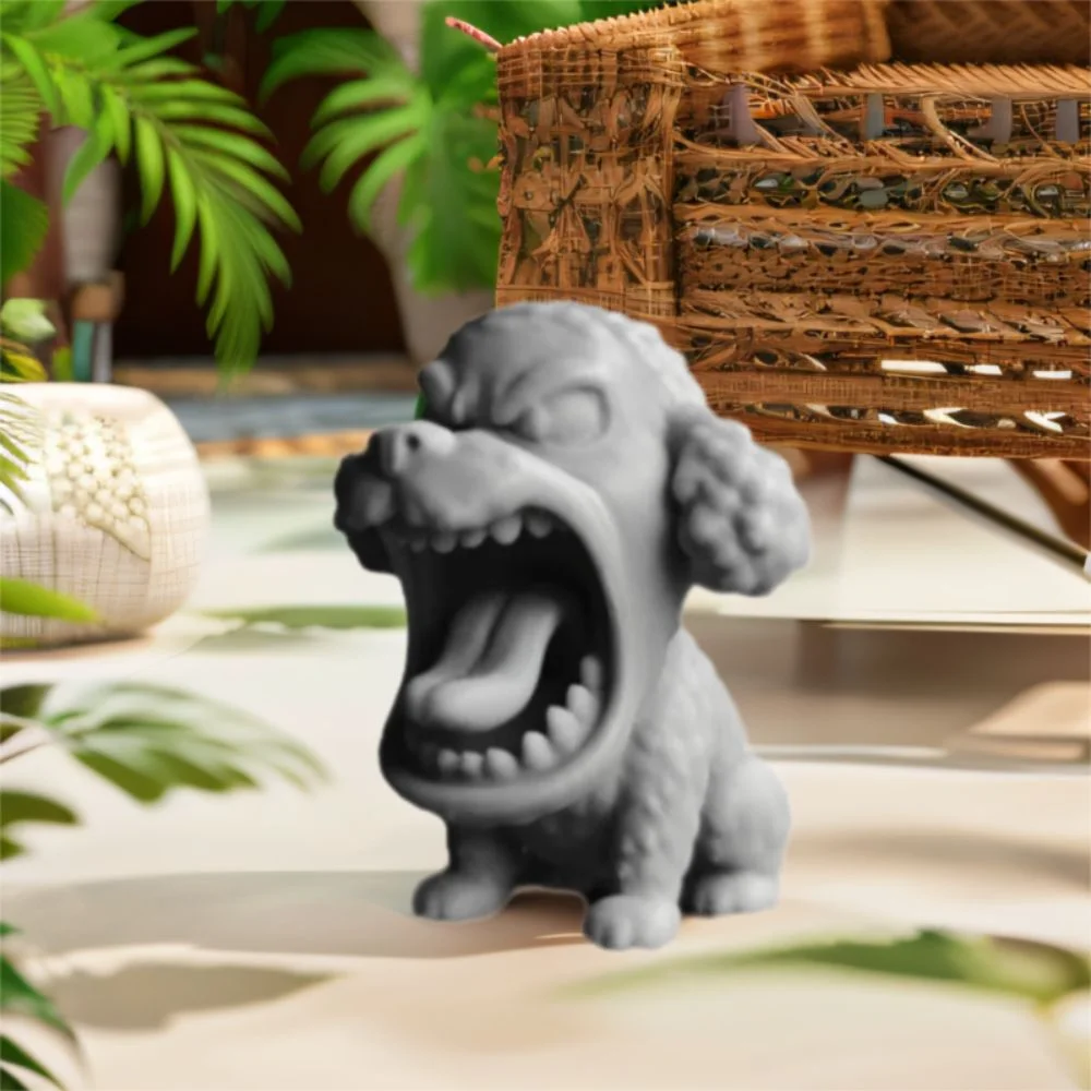 

3D Printed Roaring in Anger Animal Statue Cartoon Lifelike Dog Figurine Rabbit Shark Elephant Animal Model Ornament