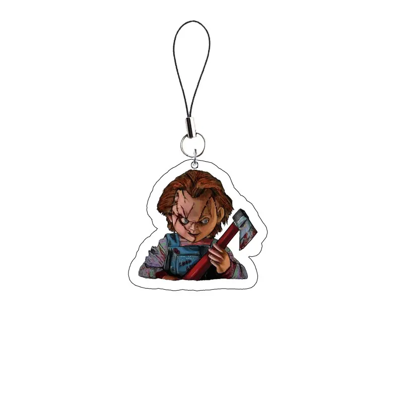 Horrible Movie Chucky Bride Phone Pendant Keychain for Accessories Bag Chucky HALLOWEEN Ghost Doll Key Chain Ring Keyring Gifts