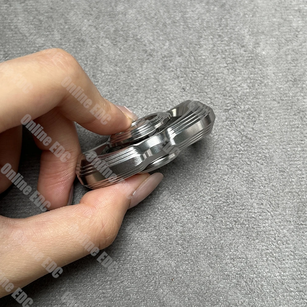 Used EDC Toys LQ EDC Stress Relief Toys Ti-Knife Grain Obsidian Feeling Fidget Spinner
