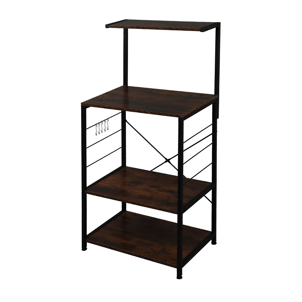 Industrial Kitchen Baker's Rack Multi-purpose Metal Shelving Unit with Hooks