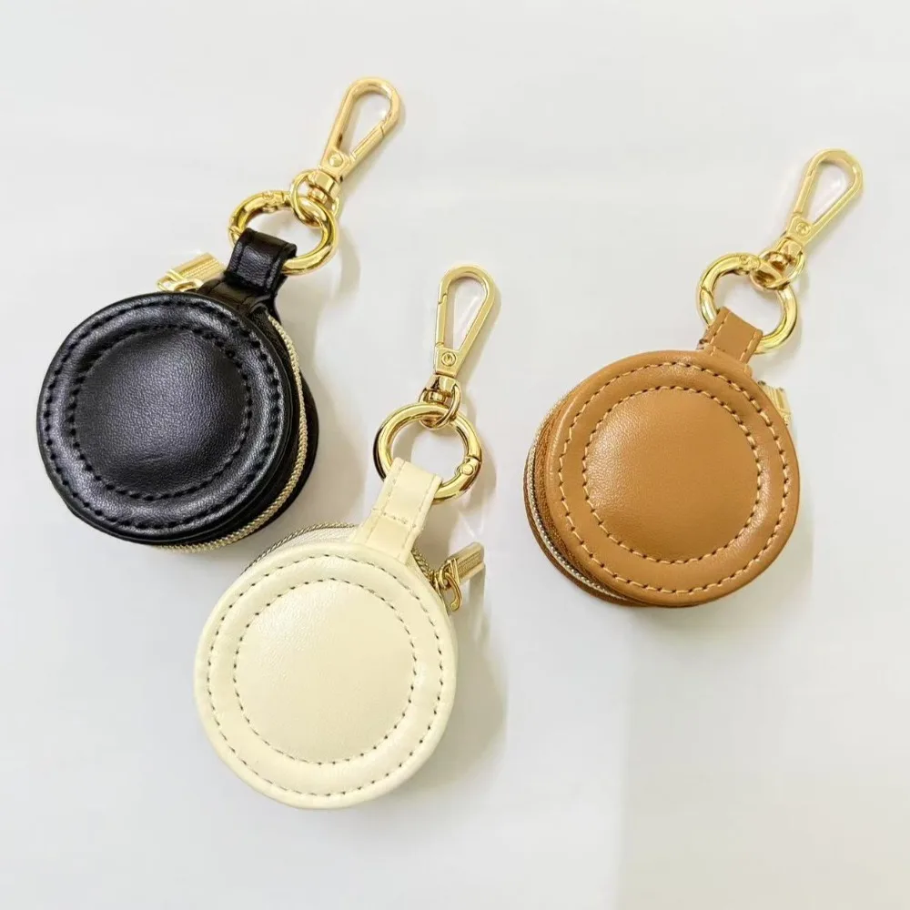 Mini Portable Jewelry Storage Bag Necklace Ring Earring Organizer Storage Case With Keychain Round Minimalist Jewelry Box Women