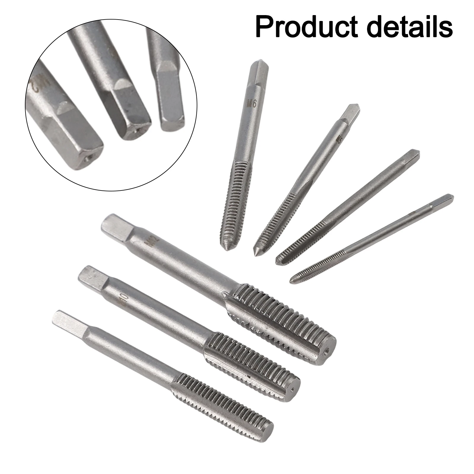 Spiral Pointed Tap Tap Drill Bits Screw Thread Tap Straight Fluted High Accuracy 7PCS For Processing Kit Metric