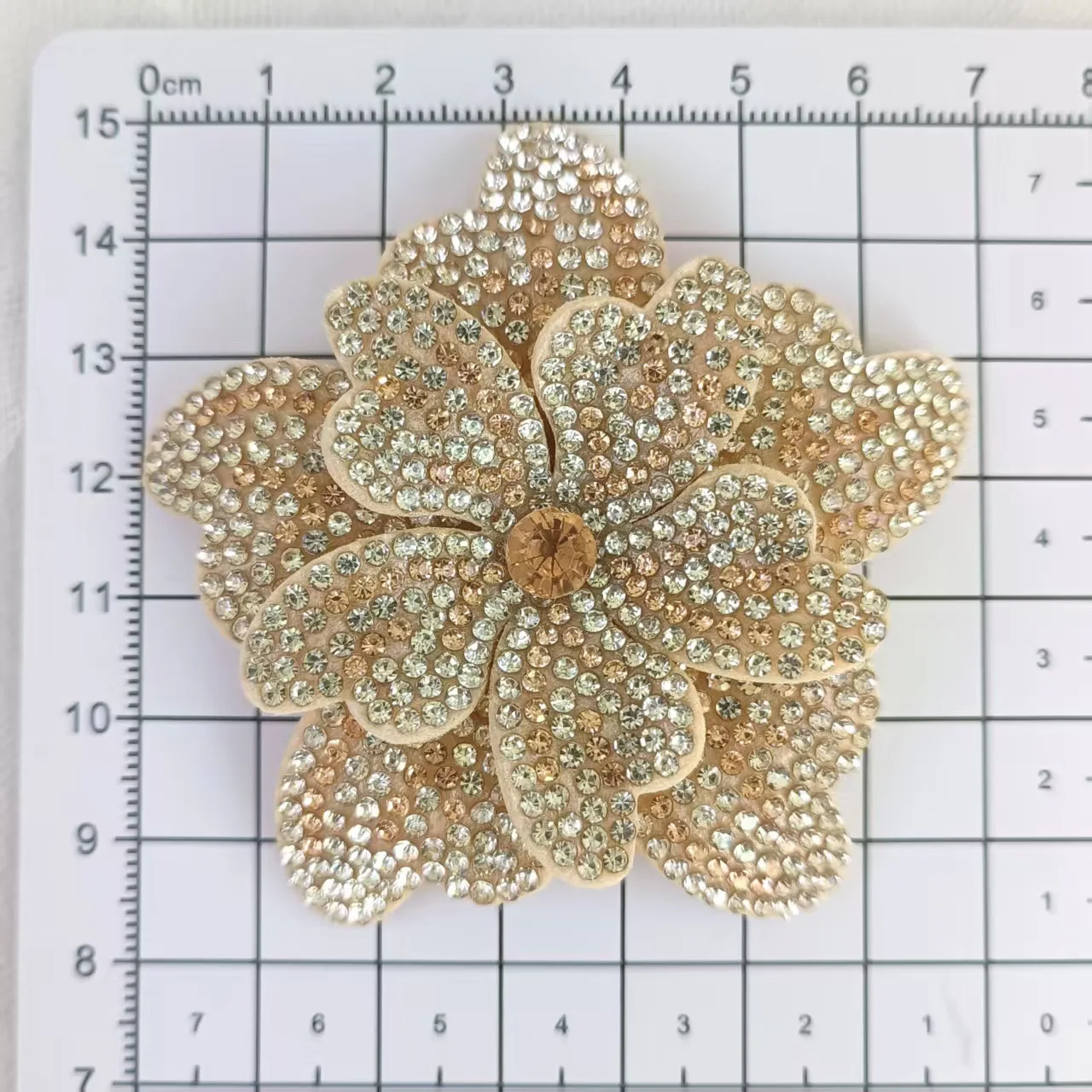 Crystal Five Petal Flower Brooch Rhinestone Floral Applique for Wedding Dress Bridal Shoe Bag DIY Decoration