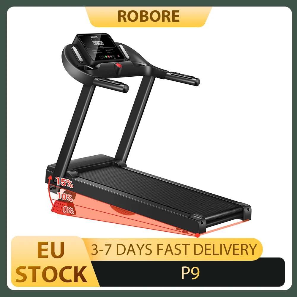 Robore P9 Folding Treadmill for Home 14KM H with Heart Rate Sensor, 3.0hp