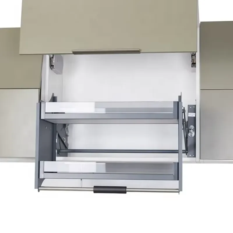 Pull Down Kitchen Cabinet Lift Shelf Organizer Cabinet Automatic Glass Basket Lift Rack