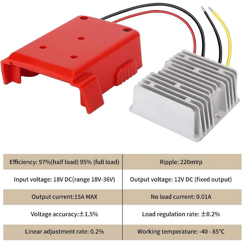 Voltage Regulator Step Down DC Voltage Converter For Milwaukee 18V To 12V Battery Dock Adapter Lithium Battery Voltage Converter