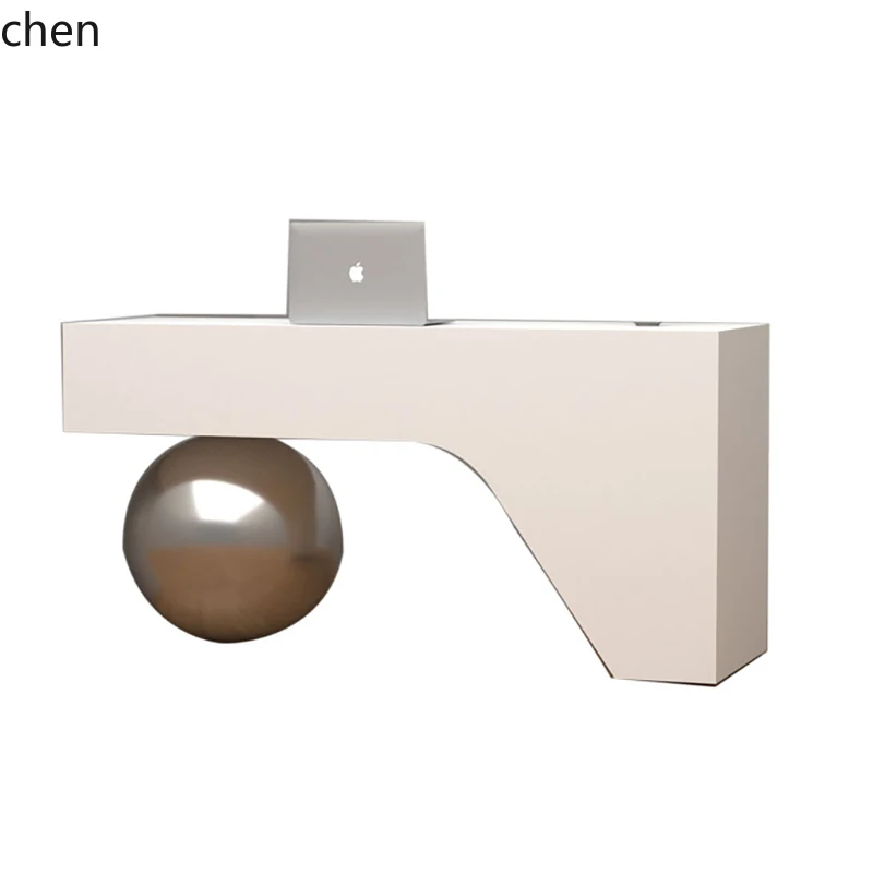 HT clothing checkout page simple paint front desk special-shaped reception desk beauty salon art bar