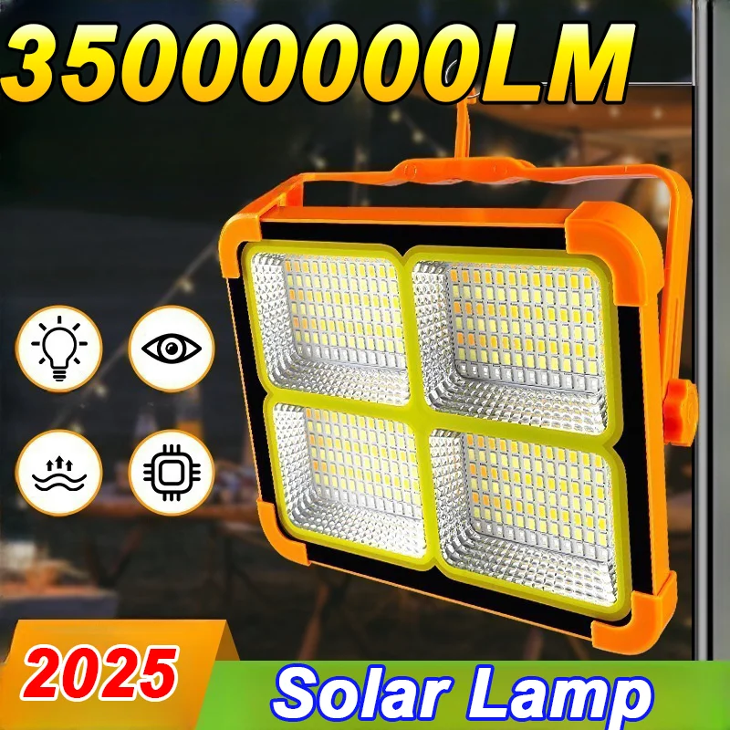 

2025 New Outdoor Solar Lamp 35000000LM LED Solar Light External Solarlight Emergency Camping Light Type-C Hanging Lantern