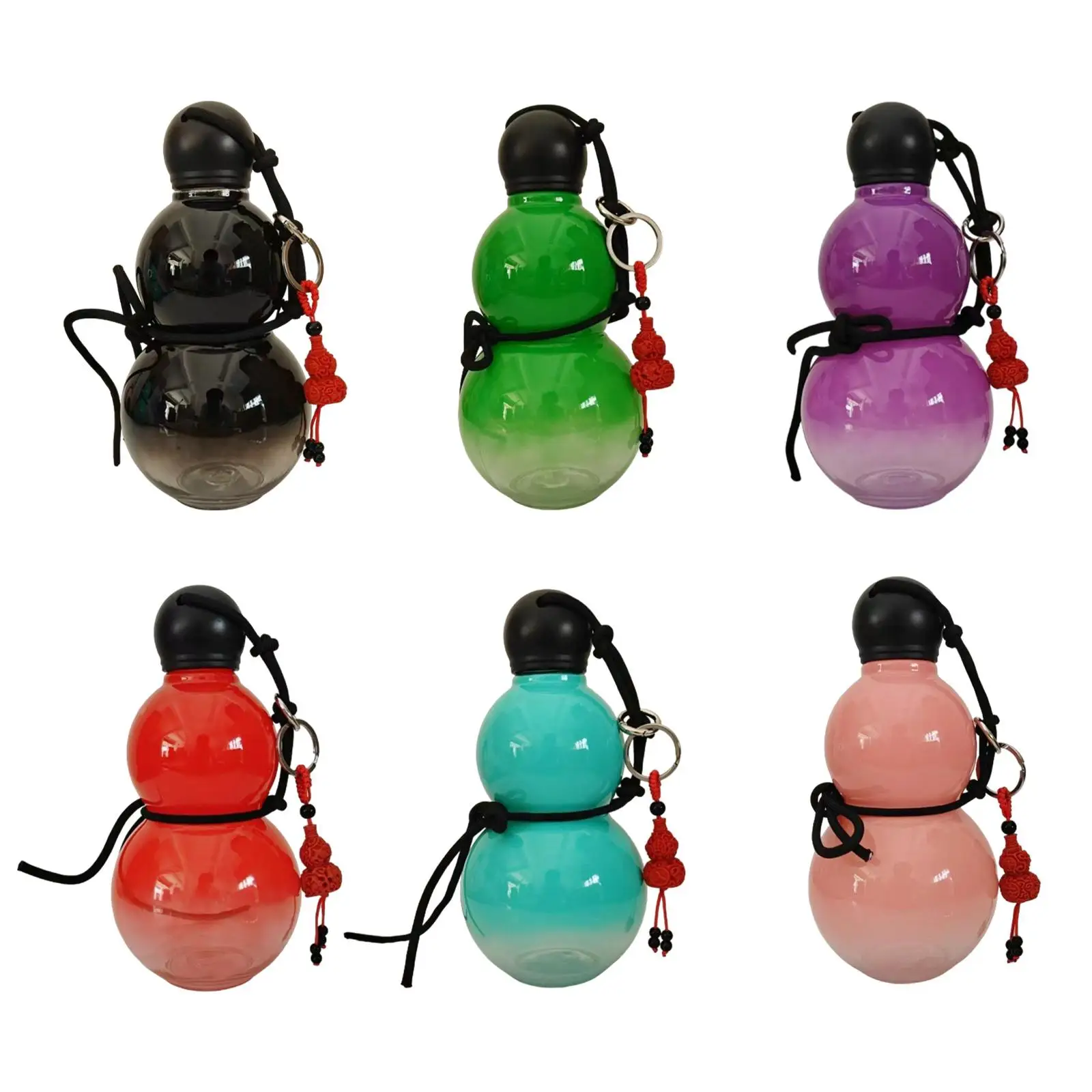 Sports Water Bottle Drink Bottle Gourd Shape Lightweight with Rope Leakproof