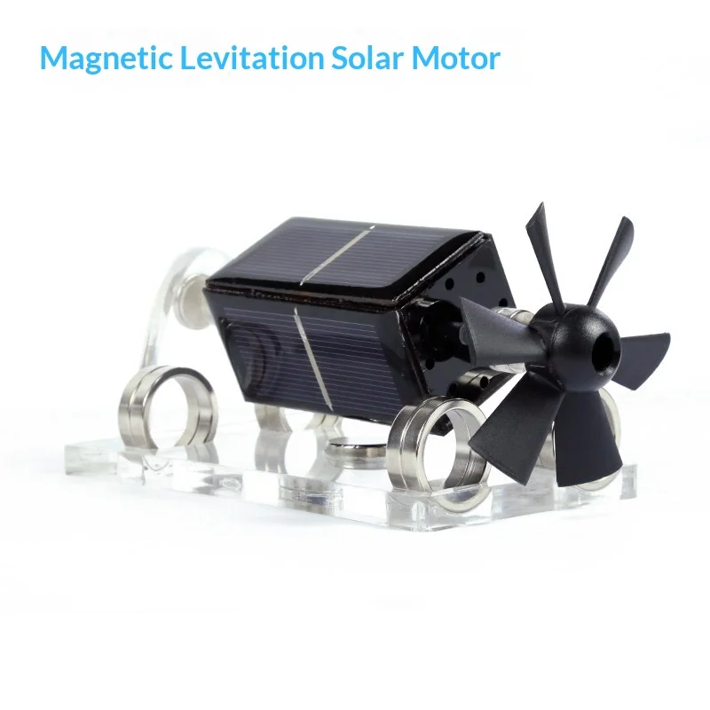 Moteur solaire à lévitation magnétique, décor de bureau créatif, feuille de ventilateur, cadeau scientifique, jouet éducatif avec énergie solaire, haute vitesse et basse