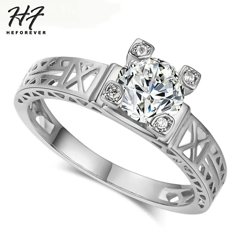 Unique Eiffel Tower Design Rings for Women Sliver Color Romantic Zirconia Crystal Finger Rings R139 R336 Xmas Gift