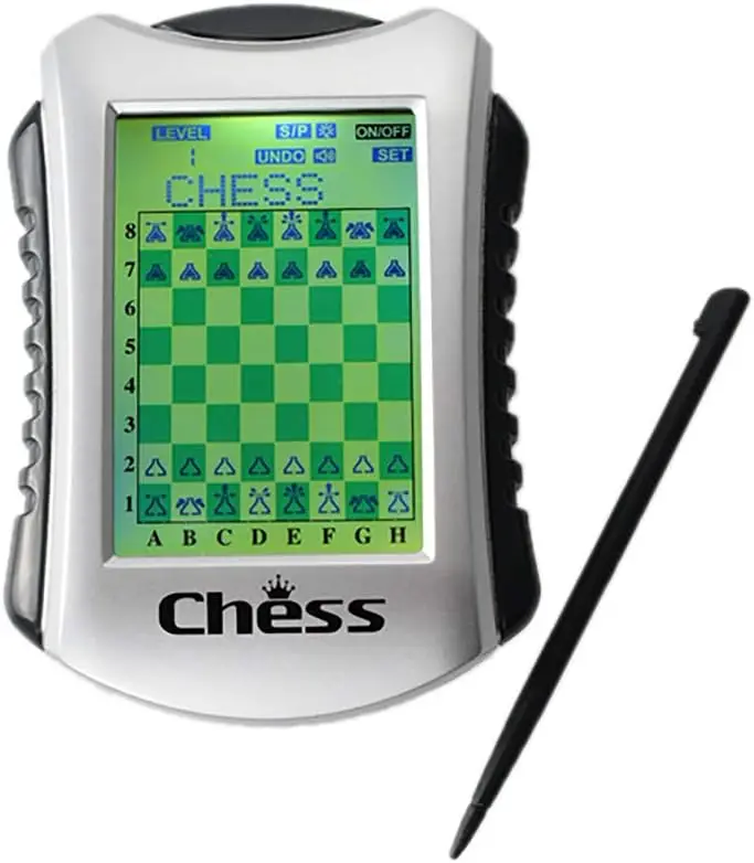 

Handheld Electronic Chess Game, 20 Levels, 100 Built-in Chess Records, Built-in Connect Four and Checker Game,