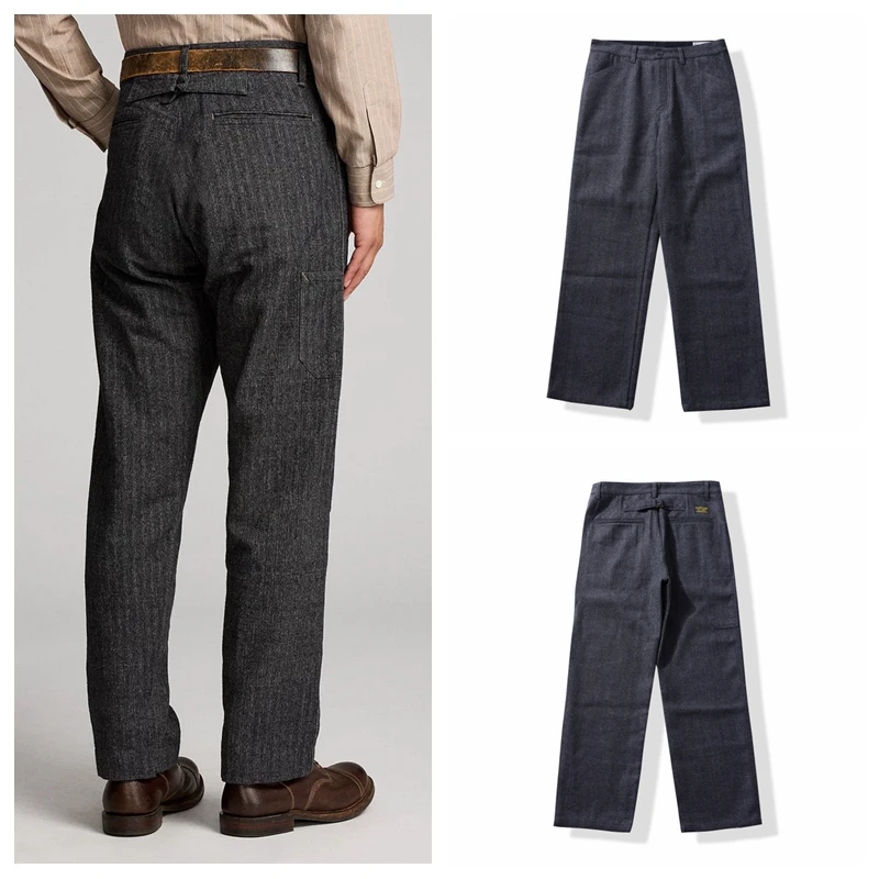 

Винтажные американские мужские шерстяные повседневные брюки в стиле кэжуал, утепленные, с множеством карманов, рабочая одежда, удобный крой, для делового стиля, для джентльменов