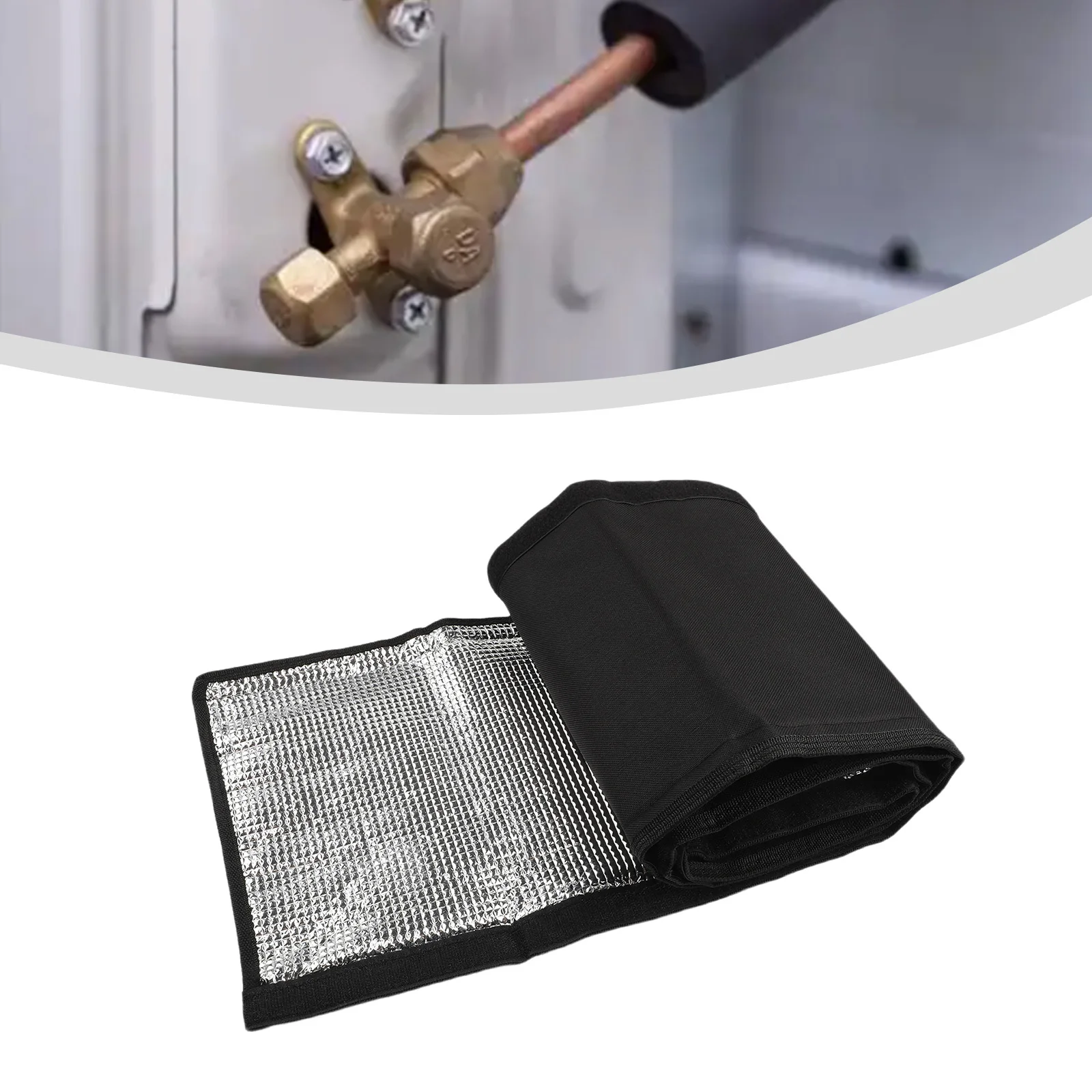 غلاف عازل لأنابيب النحاس HVAC مقاس 72 × 10 مقاس 2 بوصة مع قماش أكسفورد مقاوم للطقس ورقائق ألومنيوم لحماية الأنابيب الخارجية #6