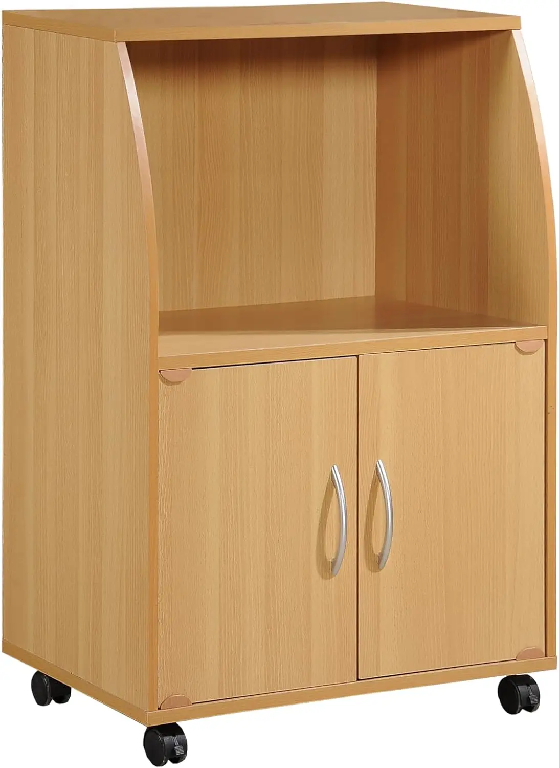 

Mini Microwave Cart with Two Doors and One Shelf for Storage, Functional and Attractive,Floor Mount,Cherry/Beech/White