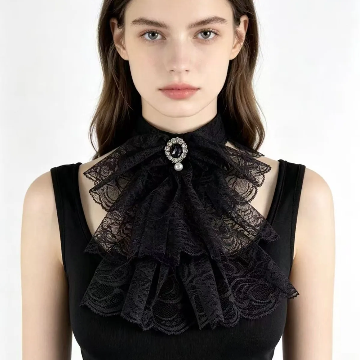 Court style bow tie Victoria decorative collar fake collar, European and American men's and women's fake collar lace