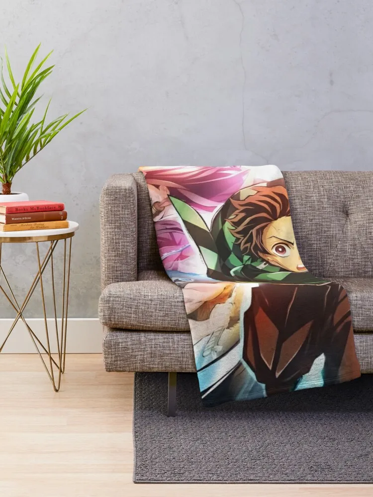 Kimetsu no Yaiba - Cover image Throw Blanket sofa bed Luxury Decorative Sofa Flannel Blankets