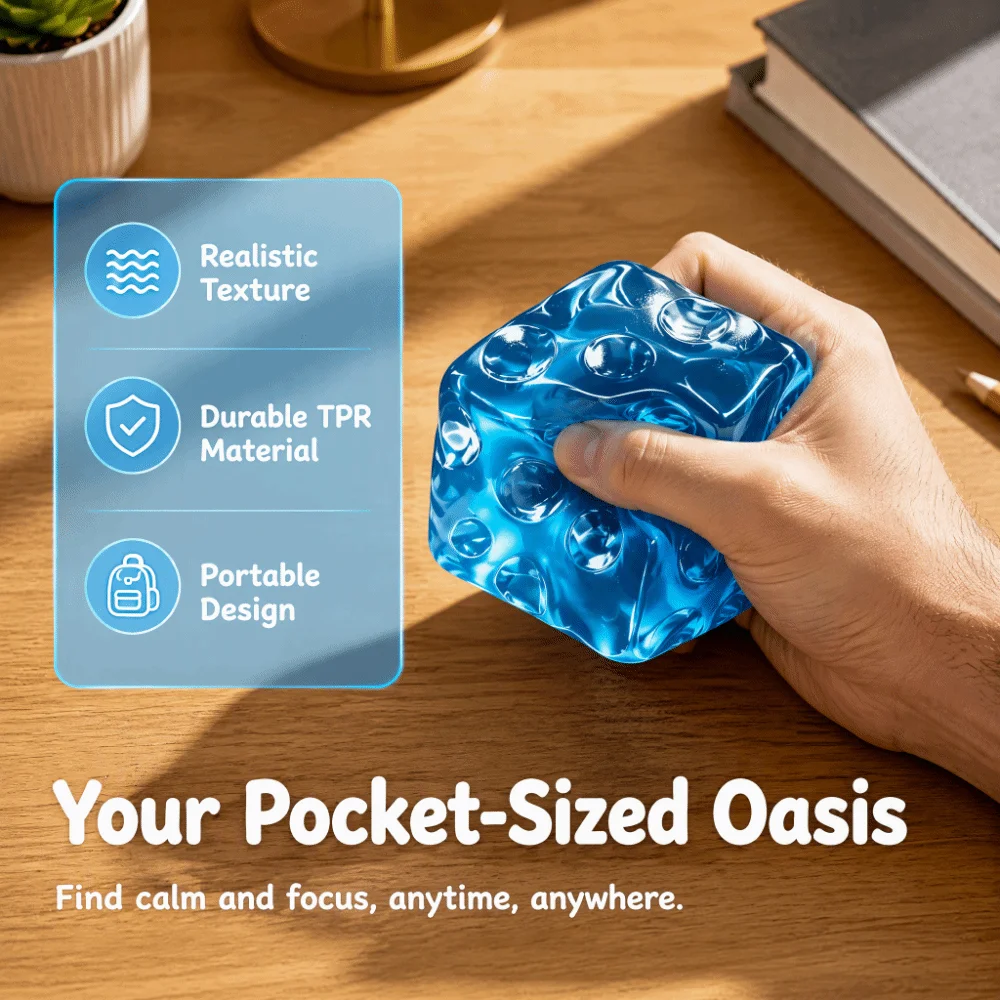 Transparent Coconut Oil Transparent Cheese Squishy Maltose Square Cheese Squeeze Ball 6cm Super Soft Sensory Fidget Ball Desk