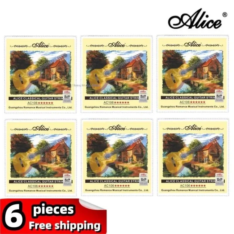 6 Set Classical Guitar String Alice A106 Clear Nylon String Hard Tension Student Wholesale Musical Instrument Accessories