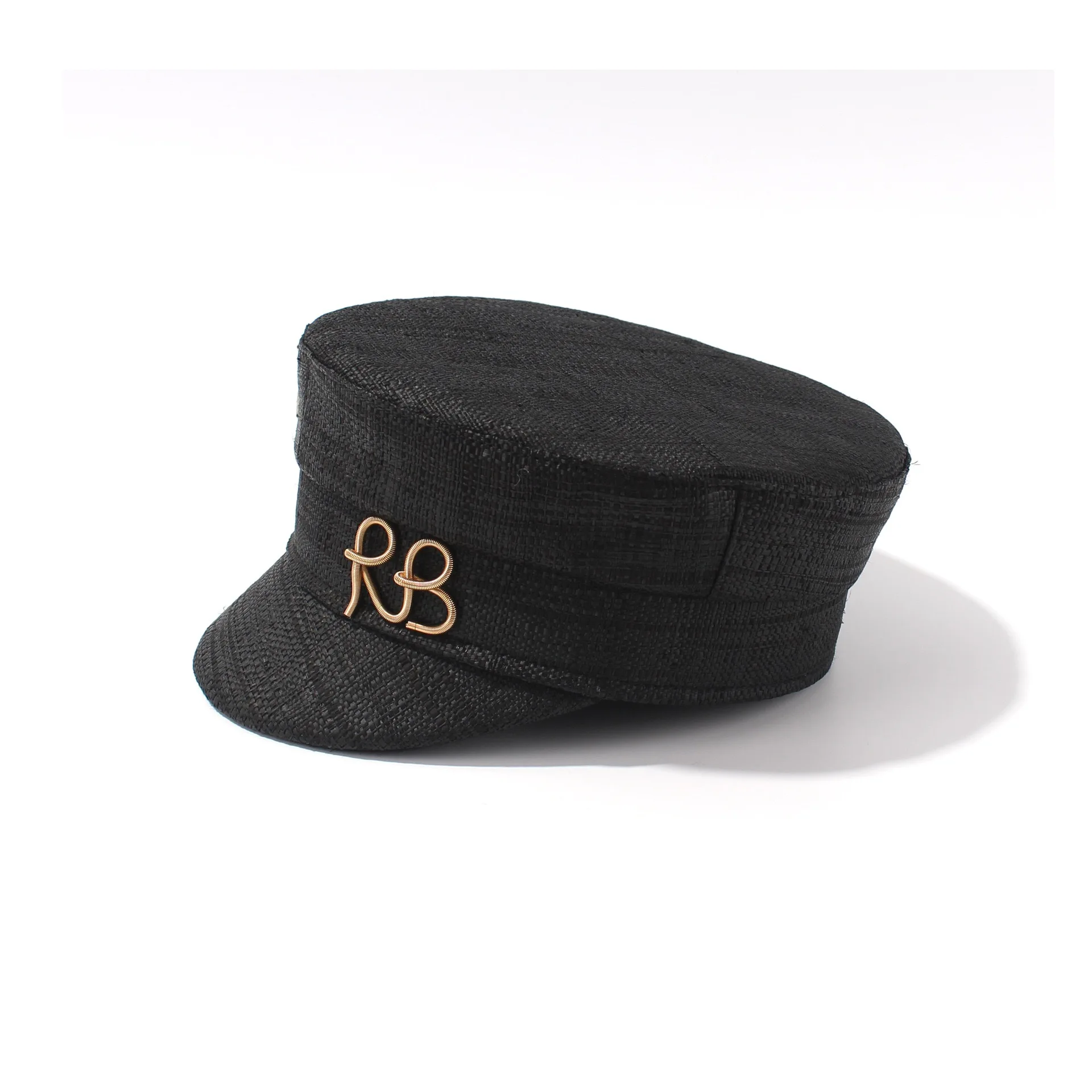 Neue Sommer Hüte Frauen Mode Baskenmütze RB Brief Militär Hut Lässig Reise Stroh Flache Top Hut Designer Große Größe Baseball Kappe – Detail 12