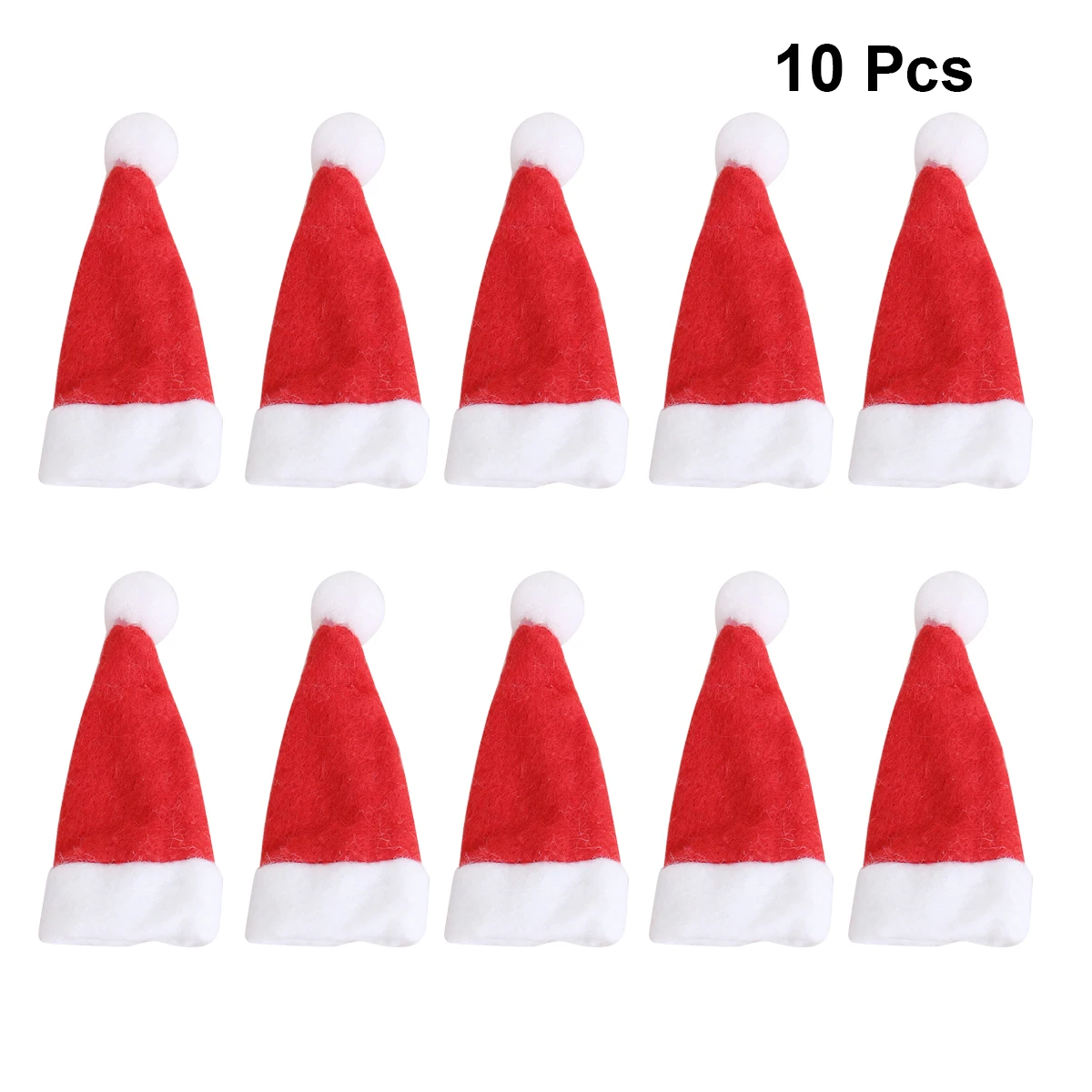 

10pcs Lollipop Hat Red Mini Candy DIY Christmas Party Supplies Reusable Non Woven Holiday Ornament Crafts Props