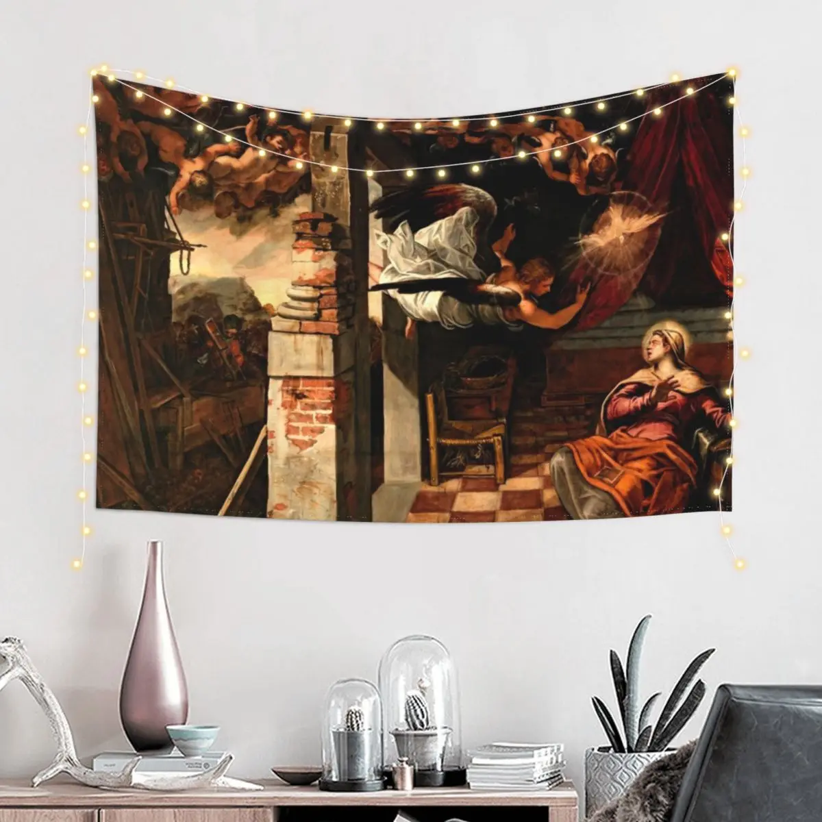 

Tintoretto (Jacopo Robusti) The Annunciation Tapestry Bedrooms Decorations Luxury Living Room Decoration Tapestry