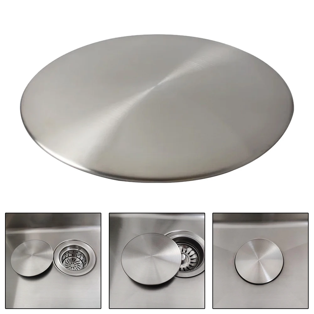 185MM Drain Cover For Sink Bowl SUS304 Stainless Steel Jumbo Waste Lid Bathroom Basin Sink Up Drain Stopper Drainer Cover