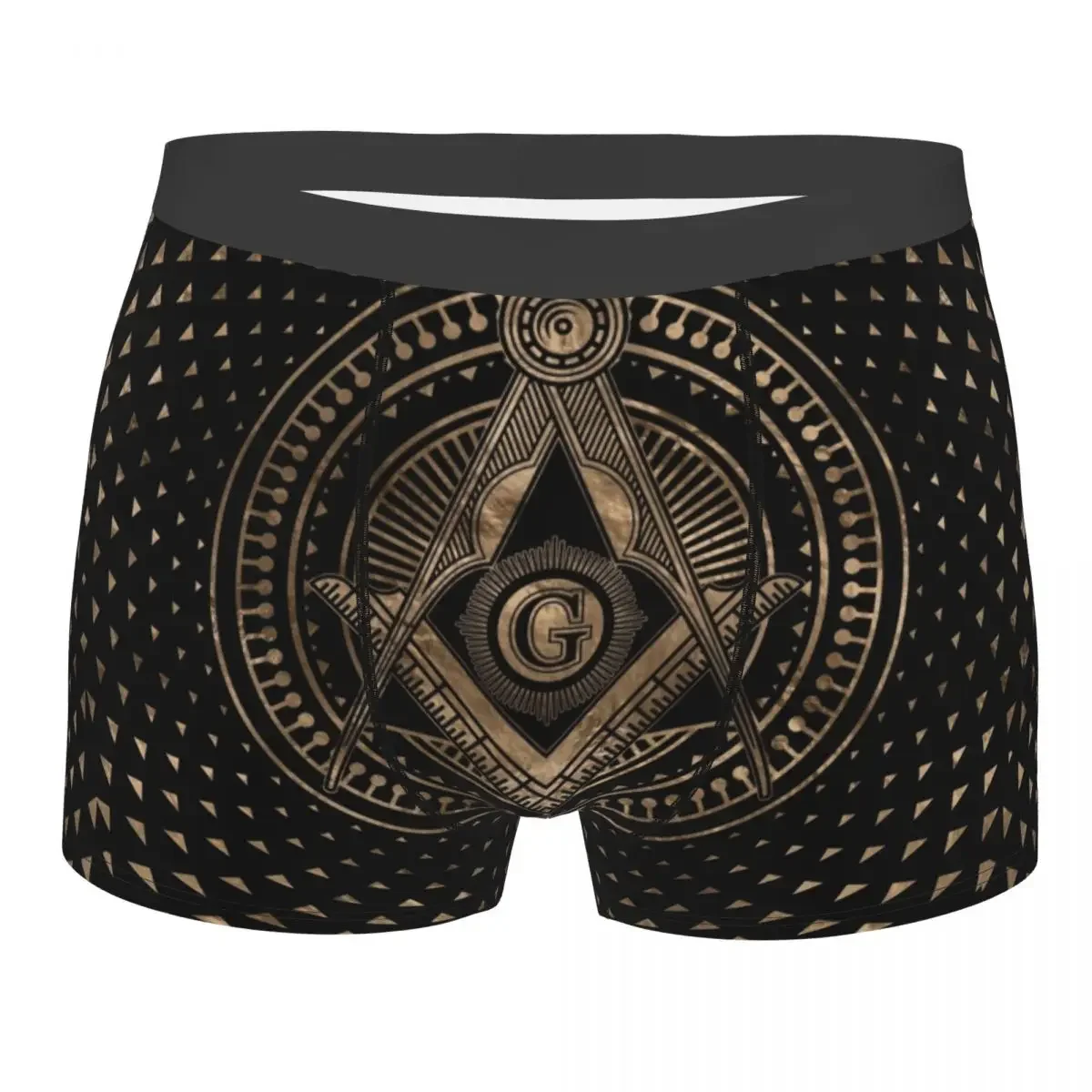 Freemasonry Masonic Mason Symbol Underwear Male Sexy Printed Custom Freemason Boxer Briefs Shorts Panties Soft Underpants