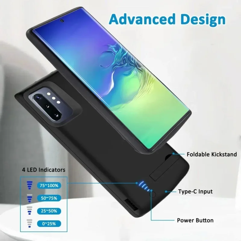 5000/6000mAh For Samsung Galaxy S24 S23 S22 S21 S20 Plus Note20/P/Ultra Note20 10 Charging Case Power Bank Battery Charger Case