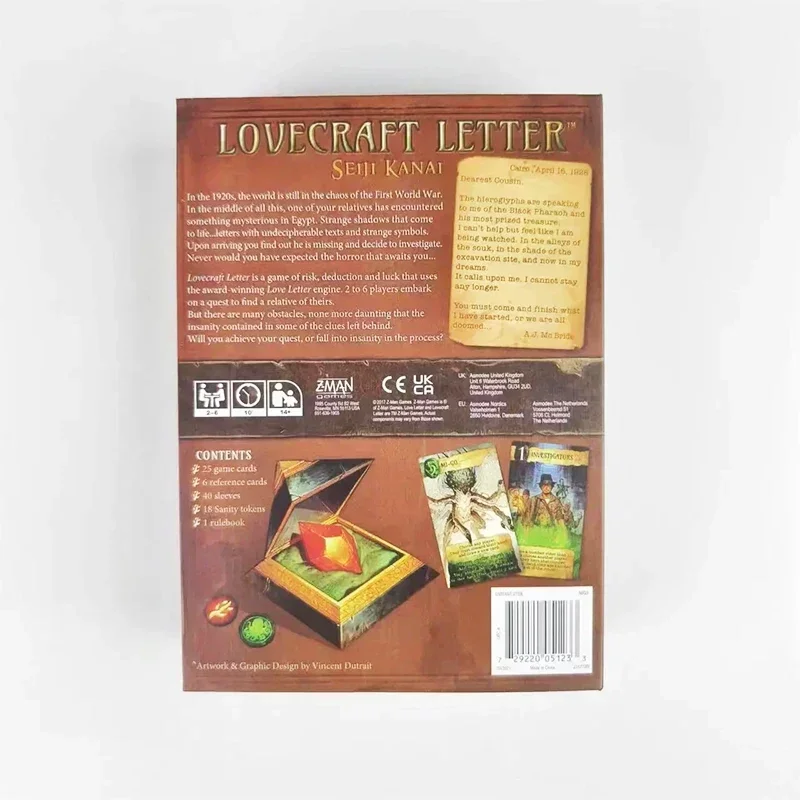 Juego de mesaLOVECRAFT LETTER - Juego de cartas de amor Cthulhu para fiestas casuales