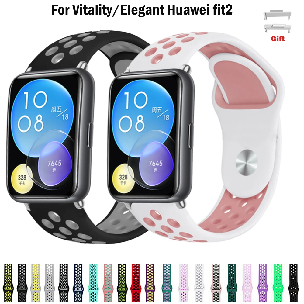 Huawei fit2用の通気性のあるシリコンスポーツブレスレット,huawei fit2スマートウォッチ用のバイタリティブレスレット,新しいアクセサリー