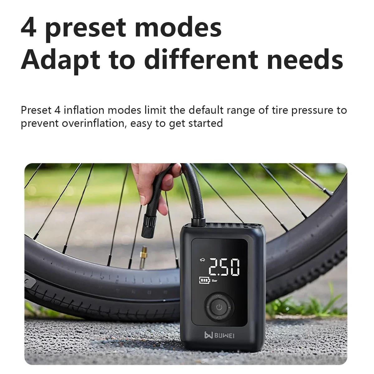 7.4V Portable Air Compressor for Car Tires Wireless Automatic Fast Inflation for Cars Bikes Motorcycles Black