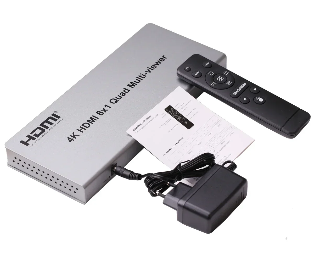4K HDMI 8x1 Multi-viewer 8 in 1 Out Seamless Switch HDMI Multiviewer 8 Ports HDMI Multiviewer 1 TV Monitor Display Multi Screens